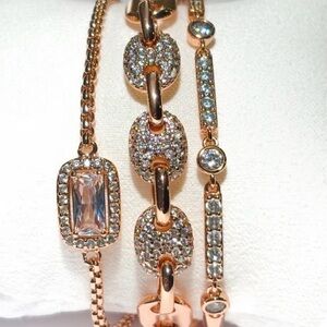 Bomb Party Luxe Layer Elegant Rose Gold Bracelet Set